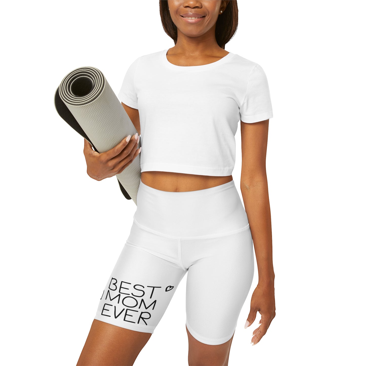 High Waisted Yoga Shorts (AOP)